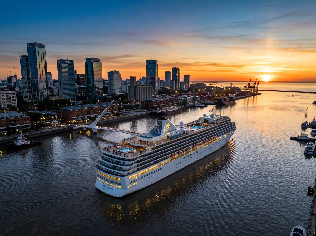 Cruise ship near the Buenos Aires waterfront
